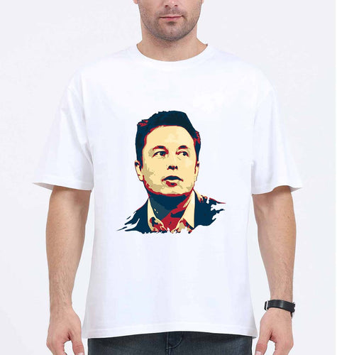 Elon Musk Oversized T-Shirt for Men-White-Ektarfa.online