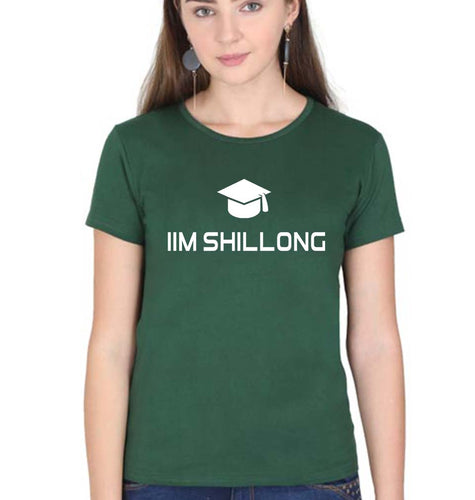 IIM Shillong T-Shirt for Women-XS(32 Inches)-Dark Green-Ektarfa.online