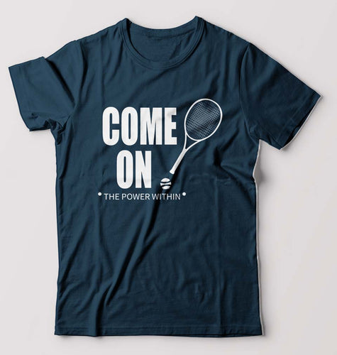 Tennis T-Shirt for Men-S(38 Inches)-Petrol Blue-Ektarfa.online