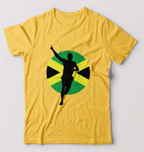 Load image into Gallery viewer, Usain Bolt T-Shirt for Men-Golden Yellow-Ektarfa.online
