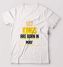 Load image into Gallery viewer, Kings Are Born In May T-Shirt for Men-White-Ektarfa.online
