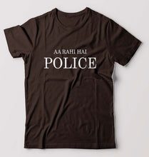 Load image into Gallery viewer, AA Rahi Hai Police T-Shirt for Men-Coffee Brown-Ektarfa.online
