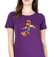Load image into Gallery viewer, Subway Surfers T-Shirt for Women-XS(32 Inches)-Purple-Ektarfa.online
