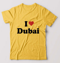 Load image into Gallery viewer, I Love Dubai T-Shirt for Men-Golden Yellow-Ektarfa.online
