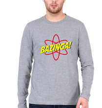 Load image into Gallery viewer, Sheldon Cooper Bazinga Full Sleeves T-Shirt for Men-S(38 Inches)-Grey Melange-Ektarfa.online
