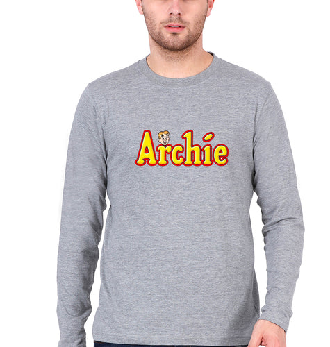 Archie Full Sleeves T-Shirt for Men-Grey Melange-Ektarfa.online