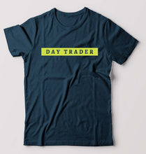Load image into Gallery viewer, Day Trader Share Market T-Shirt for Men-S(38 Inches)-Petrol Blue-Ektarfa.online
