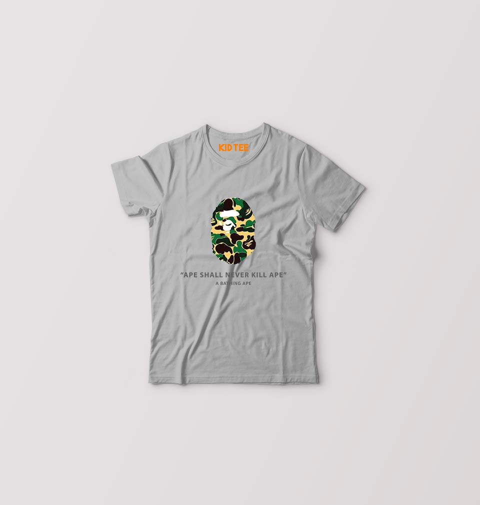 A Bathing Ape Kids T-Shirt for Boy/Girl-Grey-Ektarfa.online