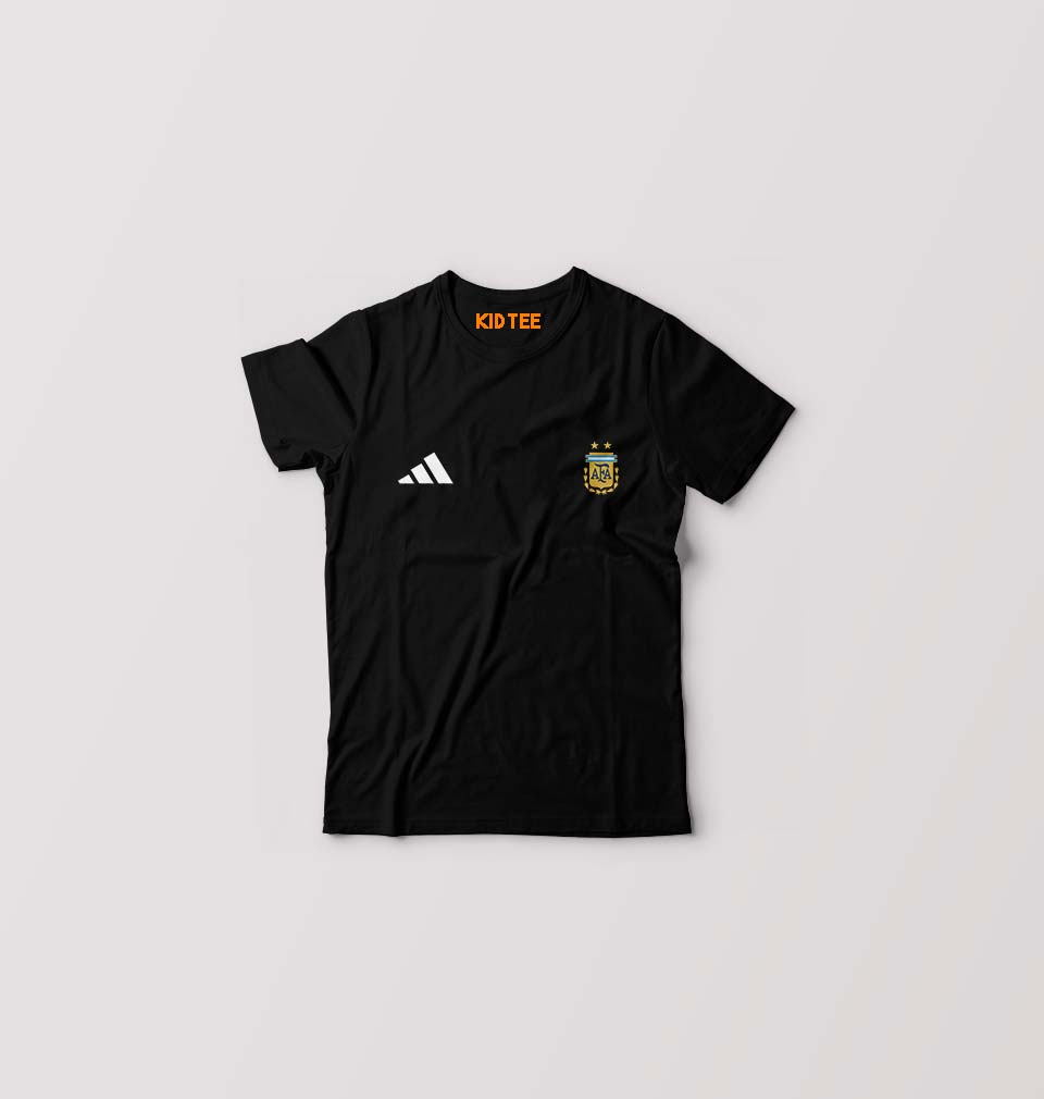 Argentina Football Kids T-Shirt for Boy/Girl-Black-Ektarfa.online