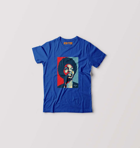Nina Simone Kids T-Shirt for Boy/Girl-Royal Blue-Ektarfa.online