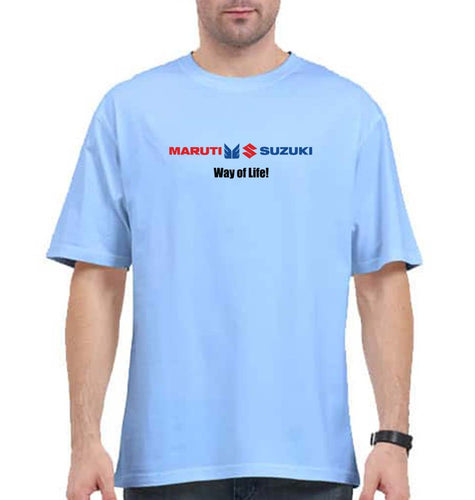 Maruti Suzuki Oversized T-Shirt for Men-Baby Blue-Ektarfa.online