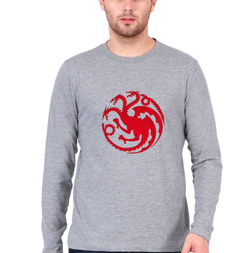 House of the Dragon (GOT) Full Sleeves T-Shirt for Men-Grey Melange-Ektarfa.online