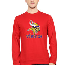 Load image into Gallery viewer, Vikings Full Sleeves T-Shirt for Men-Red-Ektarfa.online
