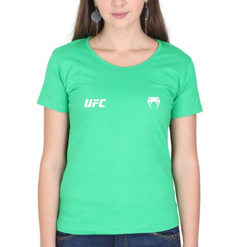 UFC Venum T-Shirt for Women-XS(32 Inches)-Flag Green-Ektarfa.online