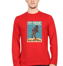 Load image into Gallery viewer, Music Full Sleeves T-Shirt for Men-S(38 Inches)-Red-Ektarfa.online
