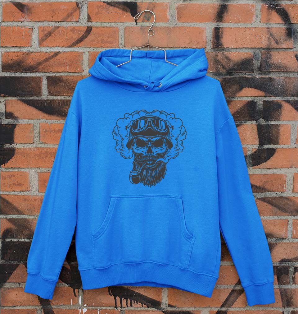 Skull Unisex Hoodie for Men/Women-S(40 Inches)-Royal Blue-Ektarfa.online