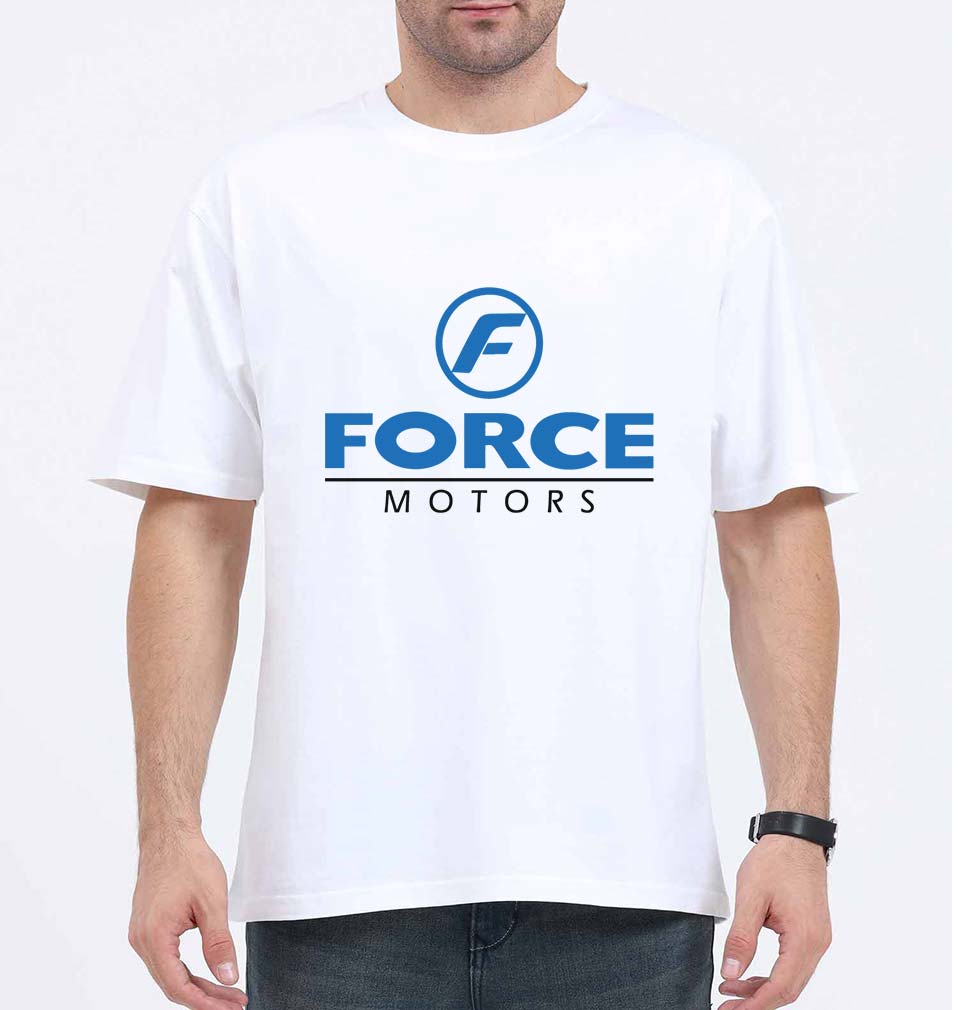 Force Motors Oversized T-Shirt for Men-White-Ektarfa.online