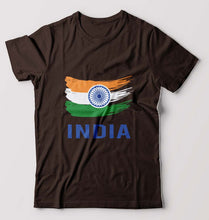 Load image into Gallery viewer, India T-Shirt for Men-S(38 Inches)-Coffee Brown-Ektarfa.online
