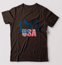 Load image into Gallery viewer, USA America T-Shirt for Men-Coffee Brown-Ektarfa.online
