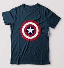 Load image into Gallery viewer, Captain America T-Shirt for Men-S(38 Inches)-Petrol Blue-Ektarfa.online
