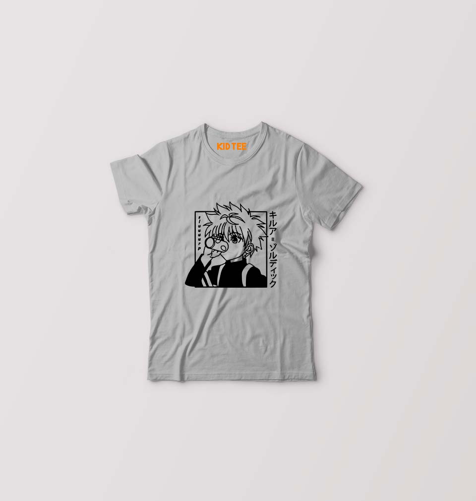 Killua Zoldyck Kids T-Shirt for Boy/Girl-Grey-Ektarfa.online