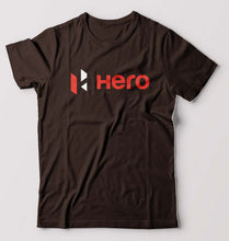 Load image into Gallery viewer, Hero MotoCorp T-Shirt for Men-S(38 Inches)-Coffee Brown-Ektarfa.online
