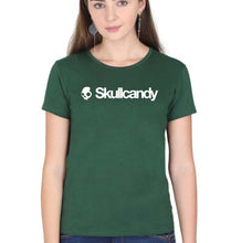 Load image into Gallery viewer, Skullcandy T-Shirt for Women-XS(32 Inches)-Dark Green-Ektarfa.online
