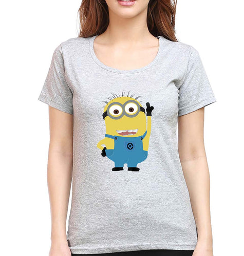 Minion T-Shirt for Women-Grey Melange-Ektarfa.online