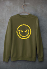 Load image into Gallery viewer, Evil Smile Emoji Unisex Sweatshirt for Men/Women-S(40 Inches)-Olive Green-Ektarfa.online
