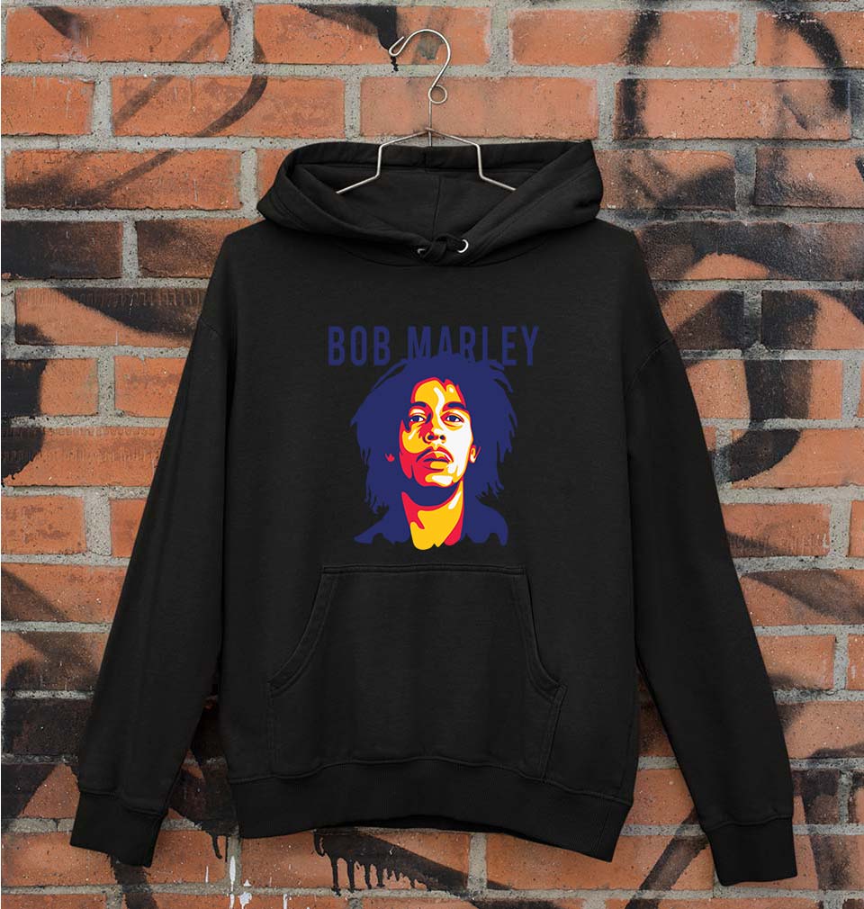 Bob Marley Unisex Hoodie for Men/Women-S(40 Inches)-Black-Ektarfa.online