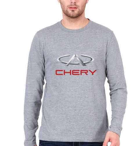 Chery Full Sleeves T-Shirt for Men-Grey Melange-Ektarfa.online