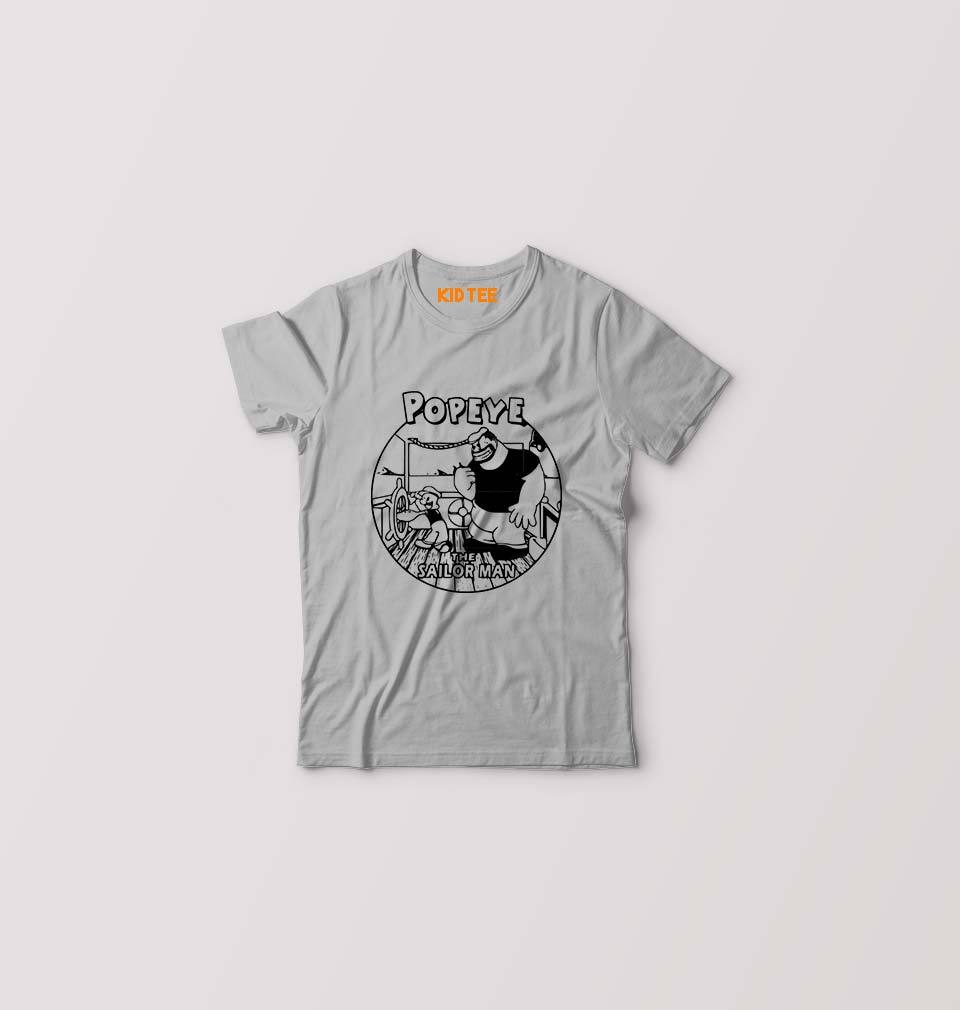 Popeye Kids T-Shirt for Boy/Girl-0-1 Year(20 Inches)-Grey-Ektarfa.online