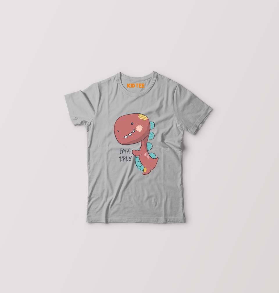 Dinosaur TRex Kids T-Shirt for Boy/Girl-0-1 Year(20 Inches)-Grey-Ektarfa.online
