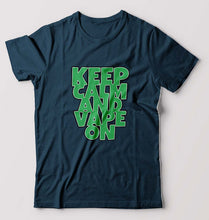 Load image into Gallery viewer, keep calm and vape on T-Shirt for Men-Petrol Blue-Ektarfa.online
