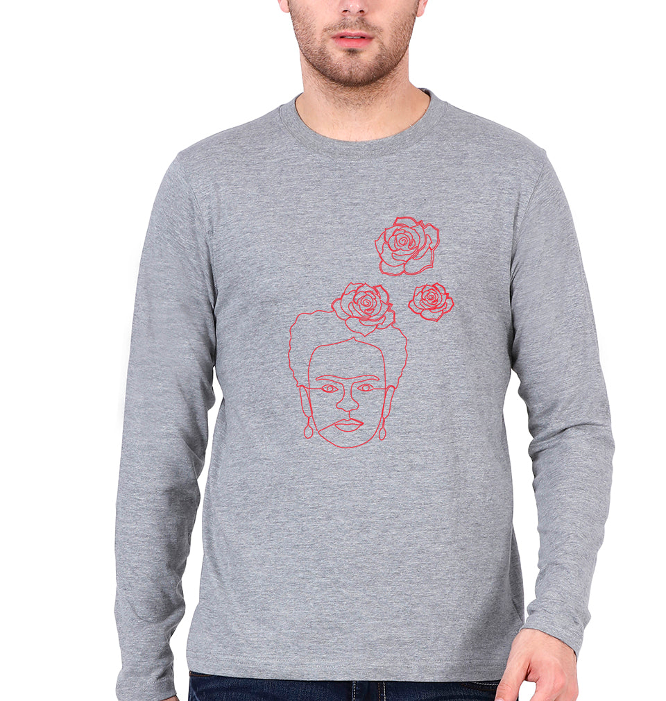 Frida Kahlo Full Sleeves T-Shirt for Men-Grey Melange-Ektarfa.online