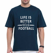 Load image into Gallery viewer, Life Football Oversized T-Shirt for Men-Petrol Blue-Ektarfa.online
