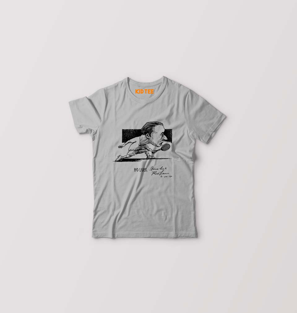 Rod Laver Kids T-Shirt for Boy/Girl-Grey-Ektarfa.online
