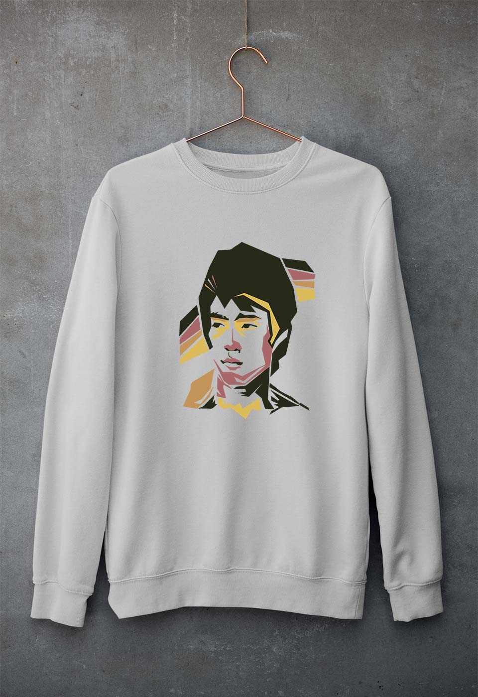 Bruce Lee Unisex Sweatshirt for Men/Women-S(40 Inches)-Grey Melange-Ektarfa.online