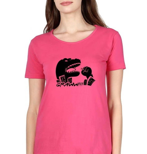 Godzilla T-Shirt for Women-Pink-Ektarfa.online