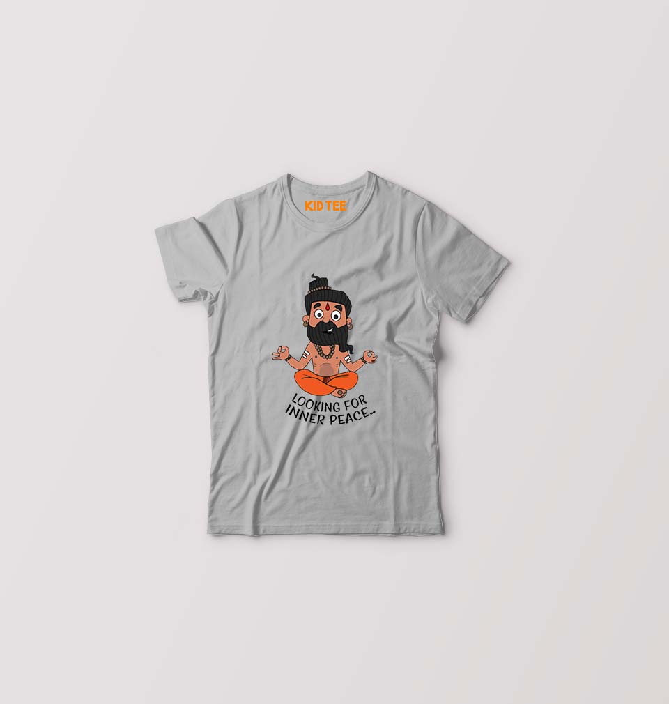 Inner Peace Kids T-Shirt for Boy/Girl-Grey-Ektarfa.online