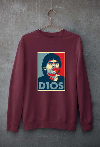 Diego Maradona Unisex Sweatshirt for Men/Women-Maroon-Ektarfa.online