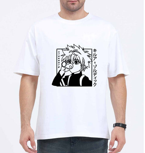 Killua Zoldyck Oversized T-Shirt for Men-White-Ektarfa.online