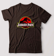 Load image into Gallery viewer, Jurassic Park T-Shirt for Men-S(38 Inches)-Coffee Brown-Ektarfa.online
