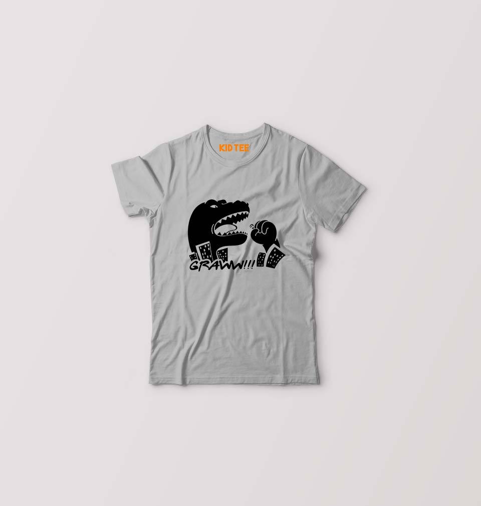 Godzilla Kids T-Shirt for Boy/Girl-0-1 Year(20 Inches)-Grey-Ektarfa.online
