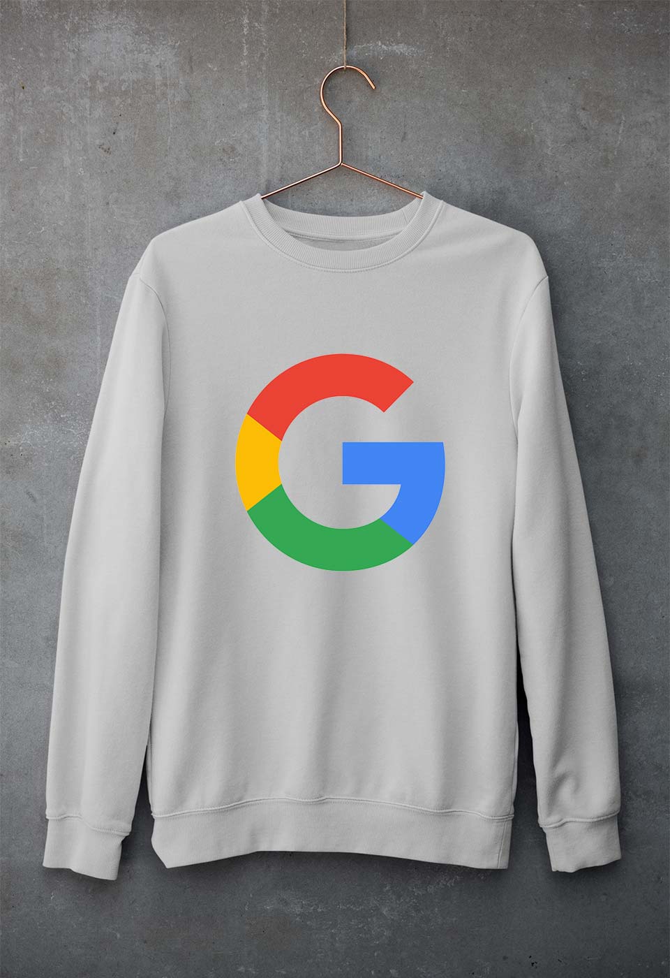 Google Unisex Sweatshirt for Men/Women-Grey Melange-Ektarfa.online