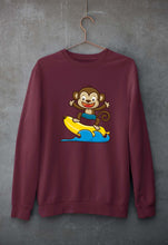 Load image into Gallery viewer, Monkey Banana Unisex Sweatshirt for Men/Women-S(40 Inches)-Maroon-Ektarfa.online
