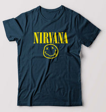 Load image into Gallery viewer, Nirvana T-Shirt for Men-S(38 Inches)-Petrol blue-Ektarfa.online
