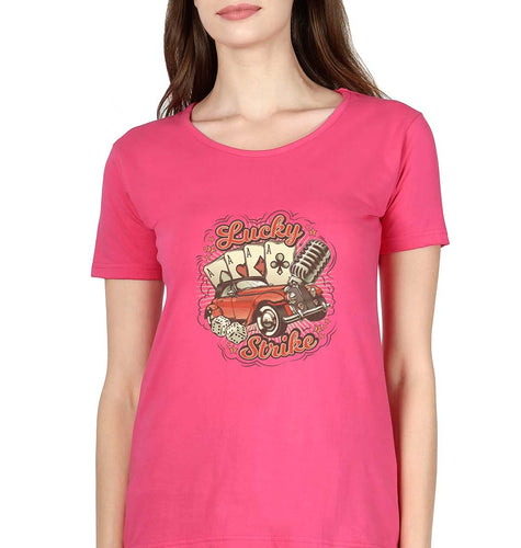Poker T-Shirt for Women-XS(32 Inches)-Pink-Ektarfa.online