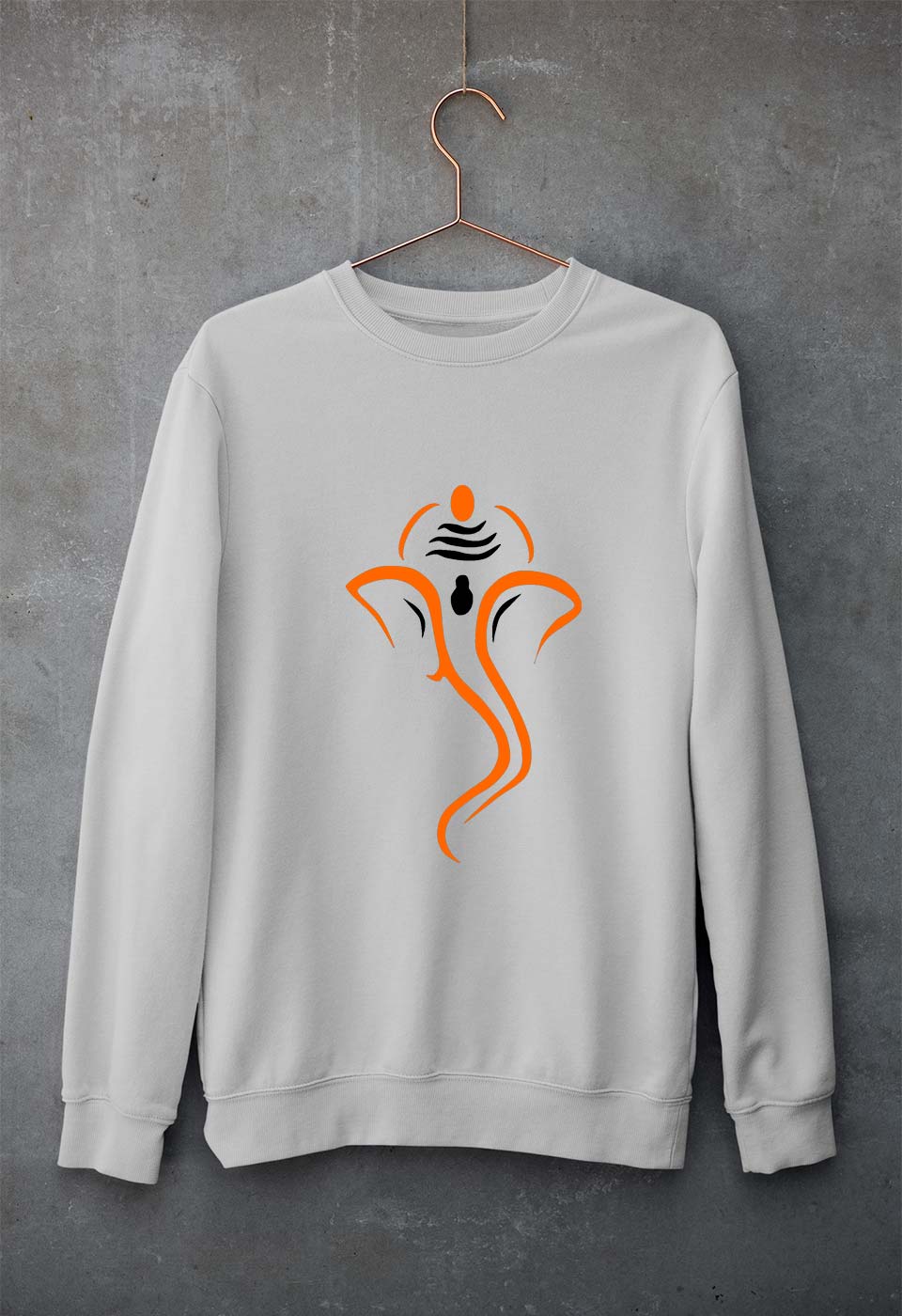 Ganpati JI(Ganesh) Unisex Sweatshirt for Men/Women-Grey Melange-Ektarfa.online