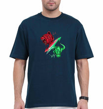 Load image into Gallery viewer, Share Market(Stock Market) Oversized T-Shirt for Men-Petrol Blue-Ektarfa.online
